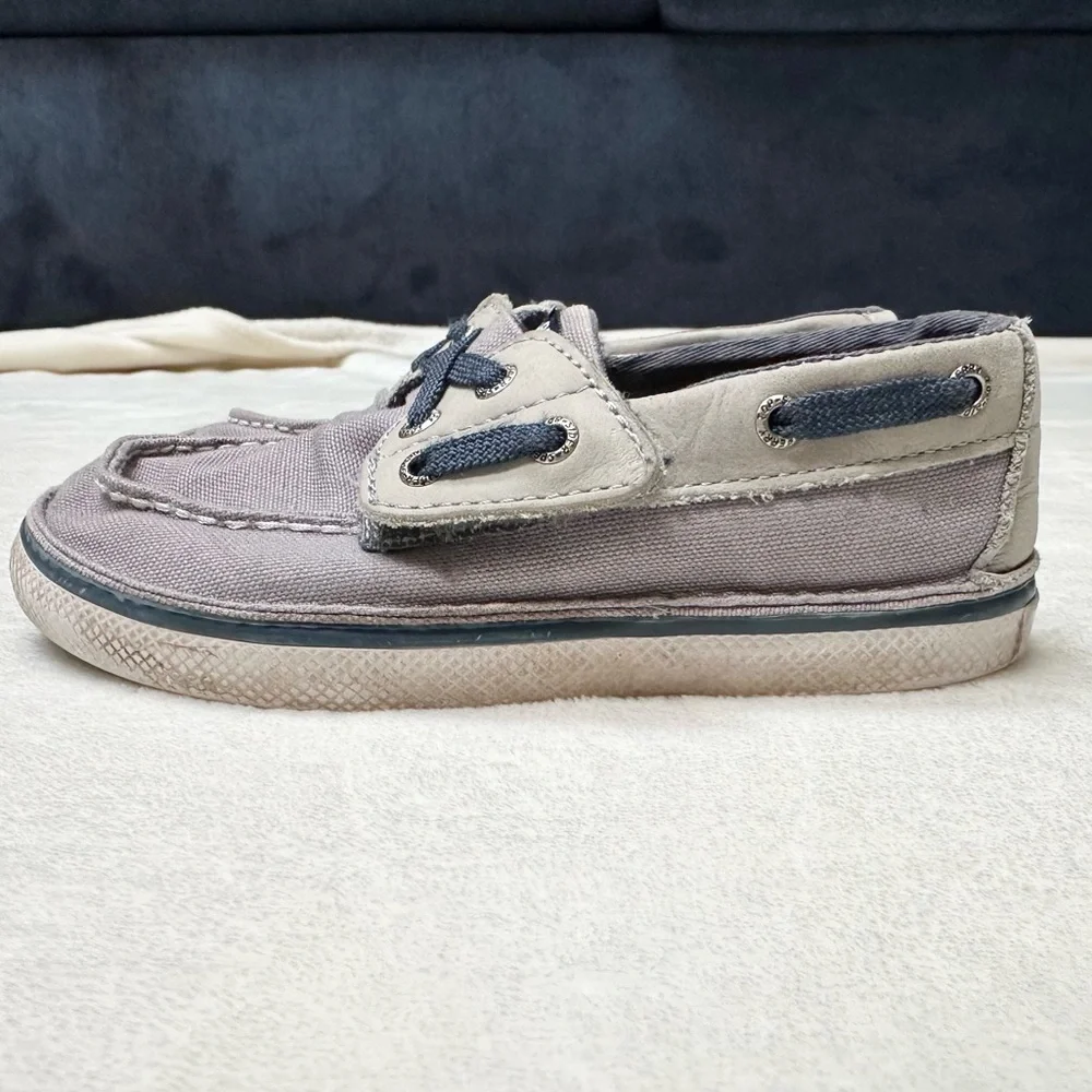Sperry Kids Moccasins in Gray and Navy